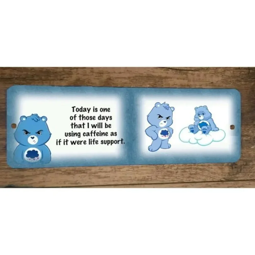 Grumpy Bear Today is one of Those‎ Days 4x12 Metal Wall Sign